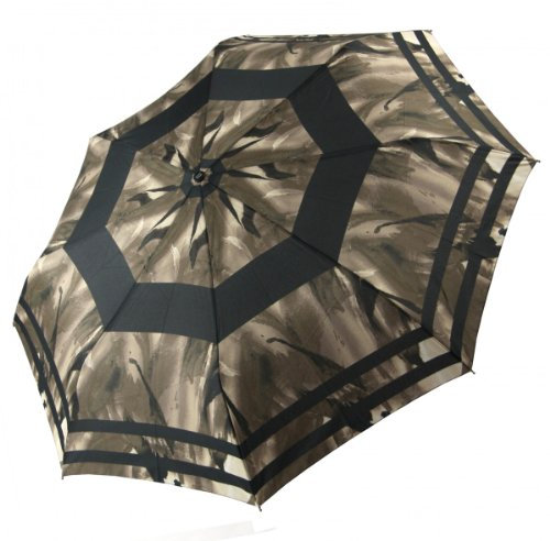Pierre Cardin Regenschirm Taschenschirm Damen braun Muster