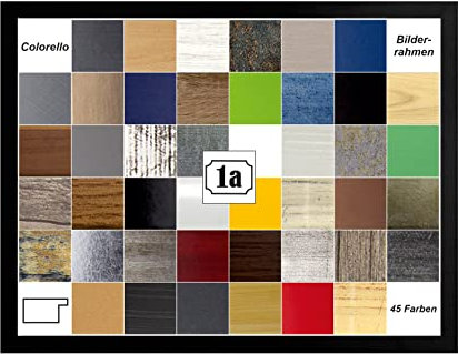 Colorello Deluxe Bilderrahmen Posterrahmen Din A1 Format 59,4x84,1 cm Schwarz Matt Antireflex Kunstglas