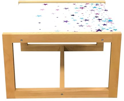 ABAKUHAUS Sterne Couchtisch, Verbreitung, Acrylglas-Mitteltisch mit Holzrahmen für Büros Wohnheime, Klein Größe, Mehrfarbig
