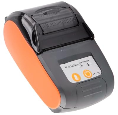 Dpofirs Bluetooth-Belegdrucker, Tragbarer 58-mm-Thermo-POS-Drucker, Kabelloser Tragbarer Belegdrucker Bluetooth-Thermo-Rechnungsdrucker Unterstützt Smartphone-Steuerung(Orange)
