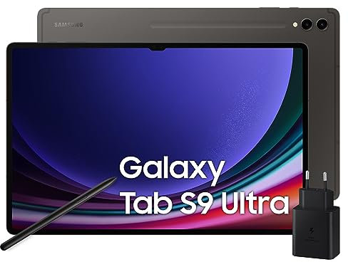 Samsung Galaxy Tab S9 Ultra, Tablet AI, pantalla 14.6 pulgadas Dynamic AMOLED 2X, 5G, RAM 12 GB, 256 GB, 11.200 mAh, Snapdragon 8 Gen 2, Android 13, IP68, Grafito, [Versión italiana] 2023, cargador 45