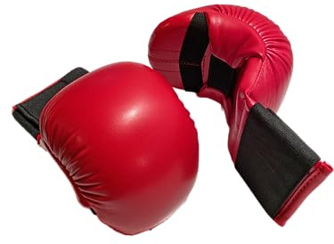 TEKKA BUDO Karate Faustschützer - Basic Wettkampf - Rot - M - Handschützer Kunstleder