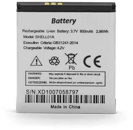 Akku SHELL01A Ersatz für Doro Telefon Handy PhoneEasy 410 410GSM 520 | für PhoneEasy 605 607 609 612 612GSM 613 621 631 632 632S, Care Clamshell DBF-800A DBF-800C DBF-800E,800mAh 3,7V