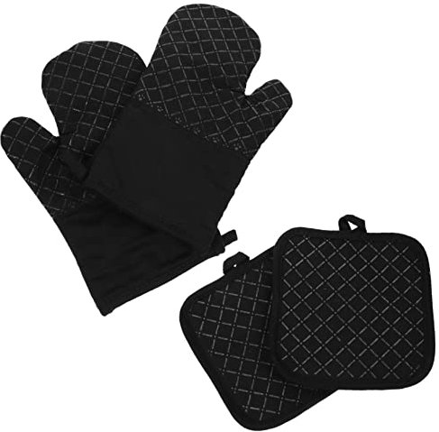 MAGICLULU 1 Satz Hitze Handschuhe grillhandschuhe Backhandschuhe Küche Ofenhandschuhe gegen Verbrühungen Silikon Backofenhandschuhe Hitzebeständige Ofenhandschuhe Verbrühungsschutz Kieselgel