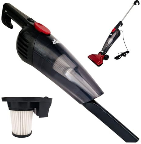 MAKA Aspirapolvere con Filo senza Sacco Scopa Elettrica 800W Aspirabriciole Vano Polvere 2 Litri con Tecnologia Ciclonica Facile da Svuotare Filtro Hepa Lavabile Accessori Spazzola (600W 2 in 1 b)