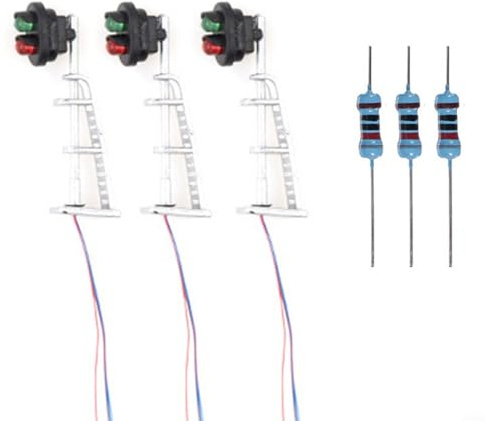 HEIBTENY 3 Stück Signale LED Rot/grün DIY Dwarf Zwergsignale Spur N 1:87 Maßstab Lampen & Beleuchtung Für Modelleisenbahn Modellbahn Layout Miniaturszenen