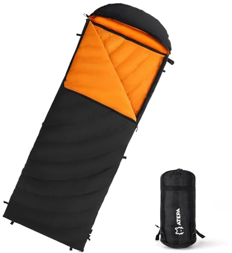 ATEPA Cocoon Hug Daunenschlafsack 650FP, 0 Grad Schlafsack (Comfort 7℃ / Limit 2℃), Tragbar Ultraleicht 3-Jahreszeiten Kompakt Wasserdicht Mit Kompressionssack Für Camping Wandern Rucksackreisen