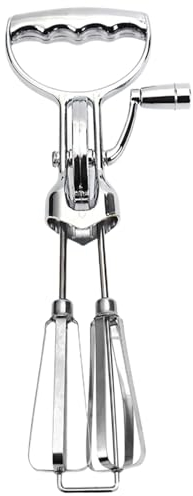Hintyne Egg Beaters Hand Crank,Egg Beater Whisk 12 Inch Manual Hand Mixer, Rotary Egg Mixer with Double Head, Labor-Saving Stainless Steel Hand Beater for Kitchen