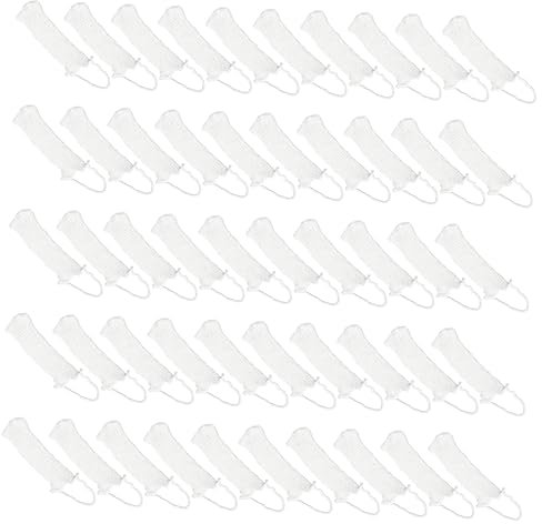 minkissy 50stücke Pack Elastische Atmungsaktive Baumwoll-netzhauben Für Junge Mädchen Und Erwachsene Medizinische Kopfhauben Mit Hoher Dehnbarkeit Und Komfort Weiß