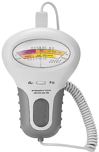 Tester di qualità dell'acqua, analizzatore digitale spa idromassaggio, tester 2 in 1 PH e Cl2, tester di livello di riempimento, misuratore di qualità dell'acqua per piscina spa, monitoraggio della
