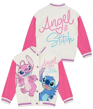 Disney Stitch Giacca Bambina | Camicia Giacca da Ragazza | Giubbotto Primaverile Ragazza Stitch E Angel | Rosa 10-11 Anni