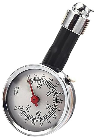 SOLUSTRE Reifendruckprüfer für Motorrad und Auto mit Messbereich 0-7kg Gehäuse aus Zinklegierung und Metall Präzises Druckmessgerät für Einfache Reifendruckkontrolle