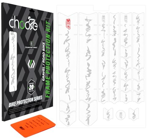 CNCLOL Pellicola protettiva per telaio per bicicletta da corsa/gravel, 20 pezzi, pellicola protettiva autoadesiva per telaio della bicicletta, per tubo superiore/inferiore, montante, catena,