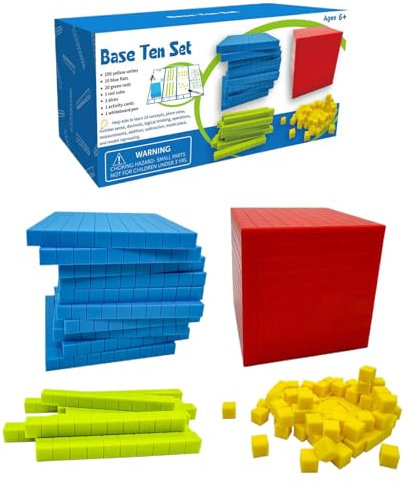 Basé sur Blocs, Les Blocs Manipulateurs De Bases De La Base De Ten - Blocs De Chantier D'âge d'apprentissage Préscolaire, Les Jouets Éducatifs pour Les Nombres D'enseignement des Concepts Et La Va