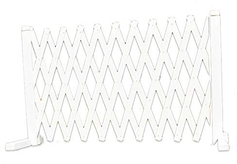 Clôture extensible rétractable en bois pour la sécurité des animaux domestiques et décoration de jardin 50 cm de hauteur Blanc