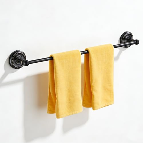 Towel Racks for Bathroom, NEWRAIN Adjustable Retractable 15-27 Inches Brass Towel Bar, Oil Rubbed Bronze Wall Mounted Towel Holder, Towel Rod for Kitchen