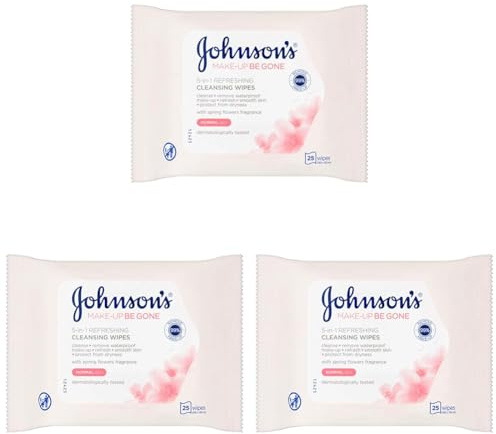 Johnson's Face Care Make Up Be Gone Refreshing Wipes - Pack of 75