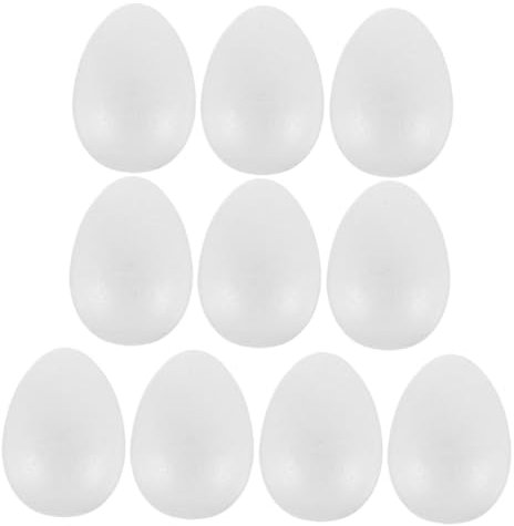 Uonlytech 10 Stück Selbstgemacht Bastelschaum Ostereier Weiß 6,5x4,4cm Zum Bemalen Party Osterdeko Tischdekoration