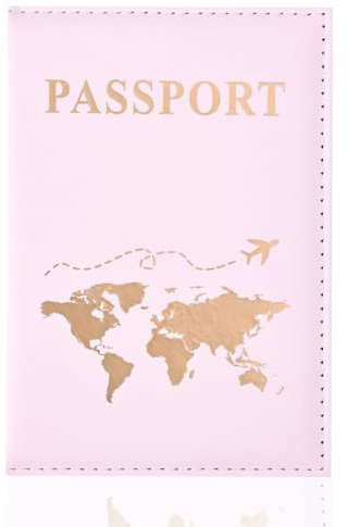 REEKNOKOL Reisepasshülle aus Leder, Reiseetui für Reisepass, Kreditkarten, Tickets, Visitenkarten und Bordkarten (Pink)