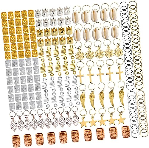 HAKIDZEL 210piezas Adornos Para Dreadlocks Accesorios De Metal Para Mujeres De Anillos y Clips Para Peinados Decoración De