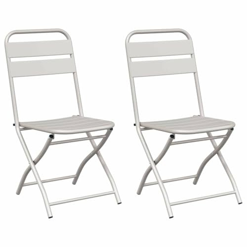 vidaXL Sedia Pieghevole da Giardino 2 pz Beige