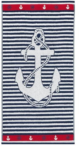 TIENDA EURASIA – Toallas de Playa | 70% Algodón y 30% Poliéster | Medidas 80x160 cm | Estampados | Lavado a Máquina en Frío y Secadora Temperatura Baja | No Planchar | Múltiples Usos (Ancla)