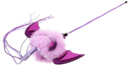 Toyvian Varita Interactiva para Gatos Juguete de Peluche para Teaser de Mascotas para y Conectar Casa Diseño de Halloween Color Cat Teaser Stick