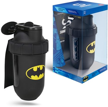 SHAKESPHERE Stainless Steel Protein Shaker Bottle - Batman Edition 24oz Double Wall Insulated Shaker Cup for Hot & Cold Drinks | Leak-Proof, No mixing bal, Capsule Design, BPA-Free, Collector’s Box