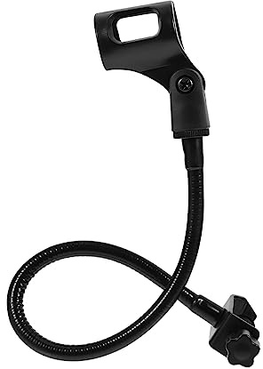 Beaupretty Mic Paint Bracket Clip-on Microphone Adjustable Compatibility Structure and Black Iron and Spray Holder with Wide, for Radio Station Home Use