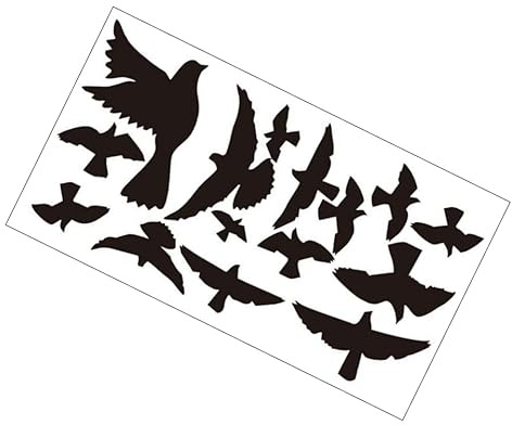 MAGICLULU Stickers Muraux Oiseaux Noirs Et Blancs Autocollants Décoratifs En Pvc 22.44X11.81 Pouces Repositionnables Sans Résidu Pour Décoration Murale Salon Chambre