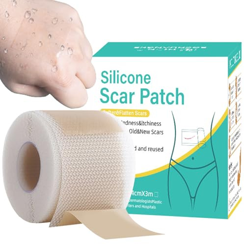 Unihuby silikon ärrplåster 4 cm x 3 m, silikonplåster för ärr självhäftande silikon skrämma tejp för C-sektion tatuering cover up patch