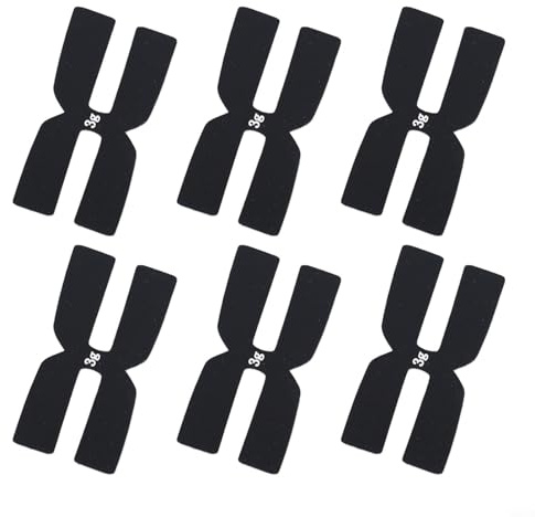 Jonikuper Tennisschläger-Gewicht-Balance-Streifen, Silikon, 3 g, gewichtetes Klebeband zur Anpassung der Schlägerstabilität und Schwung, Schwarz/Rot/Grün (schwarz), 6 Stück