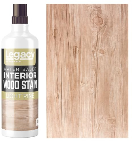 Legacy Surface Care Water Based Wood Stain (Gold Oak) – Fast Drying, Non-Toxic, Easy to Apply Wood Paint & Varnish for Indoor & Outdoor Furniture, Floors & Decking (Light Pine, 1ltr)