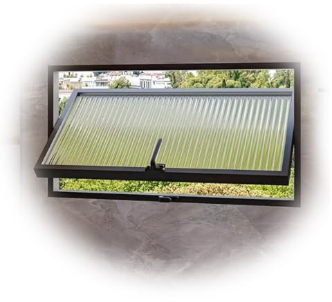 ZIUSFAC Fenster 360° Drehbares Kellerfenster Mit Gehärtetem Glas Haushaltsfenster Aluminium Spielhaus-Ersatzfenster Mit Griff 60×45 80×40cm((WxH) 90x45cm/35x18)