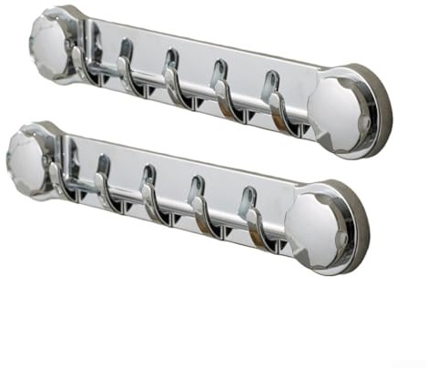 Set di 2 ganci a ventosa per asciugamani da bagno e cucina o accessori