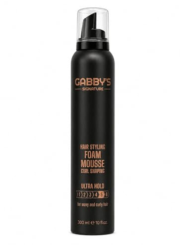 Gabby's Curly Hair Mousse 300ml, Ultra Hold, Hair Styling Foam for Wavy and Curly Hair, Salon Quality Curl Shaping Mousse for Definition, Volume and Frizz Control