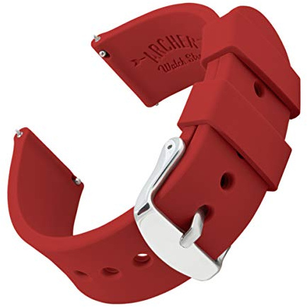 Archer Watch Straps - Uhrenarmbänder aus Silikon mit Schnellverschluss (Venezianisch Rot, 20mm)