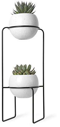 Umbra Nesta ZWEISTUFIGER PFLANZENHALTER Weiss/SCHWARZ, Metall, 69 x 31 x 22 cm