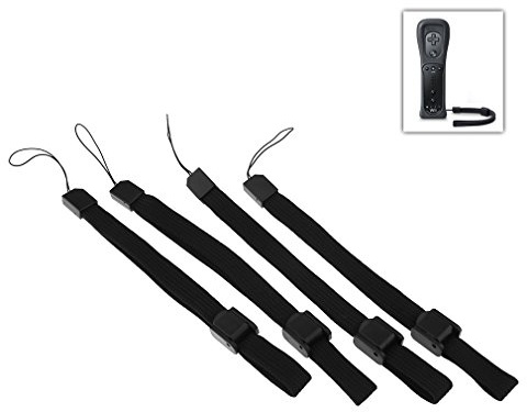 Create idea 4pcs Lanière Dragonne avec boucle Noir Compatible avec Wii Contrôleur Téléphone Bracelet à poignet NOIR PSP DSL 3DS DSi 2DS Switch [video game]