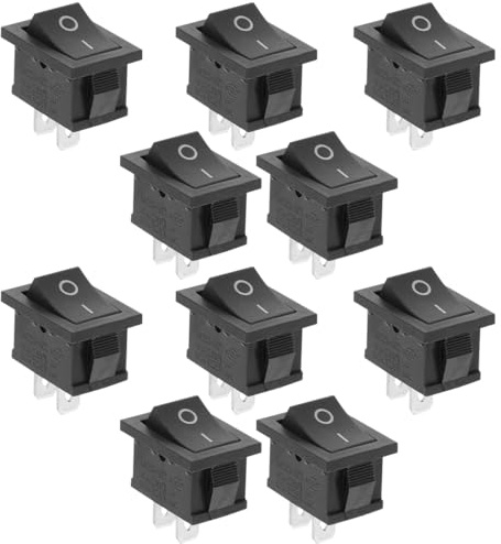OUNONA 10 pcs 2Pin Interrupteur à Bascule on/Off Mini Bateau Interrupteur à Bascule Voiture Auto Bateau Rond Rocker Snap