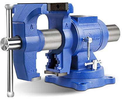 Forward DT08125A 5-Inch Heavy Duty Bench Vise 360-Degree Swivel Base and Head with Anvil (5, Ductile Iron)