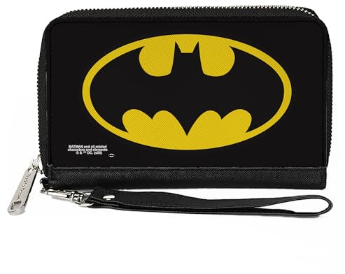 DC Comics Batman logo classico nero con Zip Clutch Purse