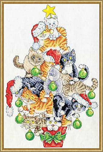 Design Works Crafts Counted Christmas Tree for Cats Cross Stitch Kit 3419