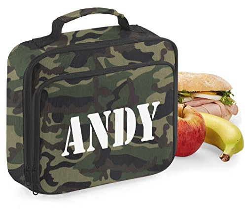 Nametape Express - Insulated Lunch Cooler Bag Printed with Name - Great for School or Work (Camouflage)