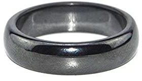 ISAKEN Anillo de Piedra de hematita, joyería de Anillo Curvada magnética, Anillos Sencillos de Moda para Hombres y Mujeres, de Piedra Anillos de Amistad Anillos de Pareja Anillo de joyería