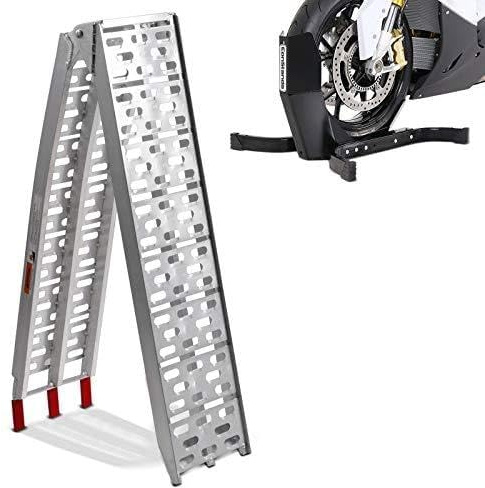 Rampe Chargement Compatible avec Vespa 946 / GTS 125 CS1 + Bloque Roue Easy Plus 340kg