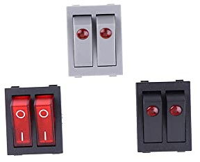 1pcs rk1-23 interrupteur de chauffage d'huile interrupteur à bascule activé 250v 16a avec double boutons,Red