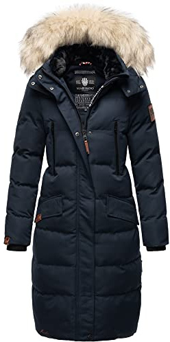 MARIKOO Damen Winter Jacke Stepp Parka Mantel Winterjacke warm gefüttert Kunstpelz Schneesternchen XS-XXL