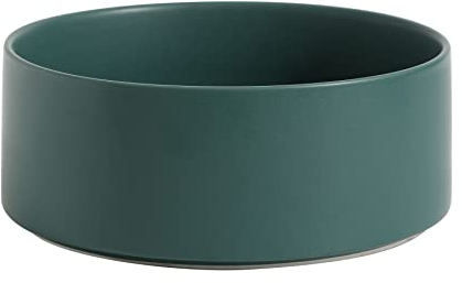 Havniva Ciotola antiscivolo in ceramica per cani, grande ciotola per acqua per cani, protegge la colonna vertebrale cervicale (ciotola da 20,3 cm, verde)