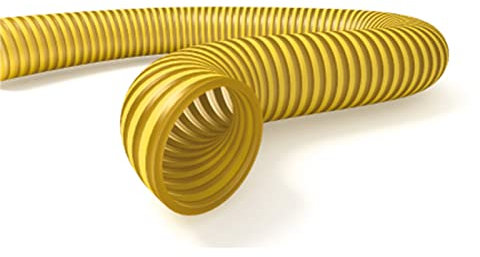La zappa Ungiftiger Spiralschlauch für Motorpumpe mit gelber Verstärkungsspirale für Lebensmittelflüssigkeiten stoßfest (Ø 50 mm, 50 m)